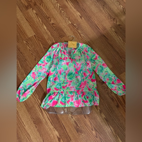 Lilly Pulitzer Women's Pink and Green Tensley Top - Picture 4 of 16